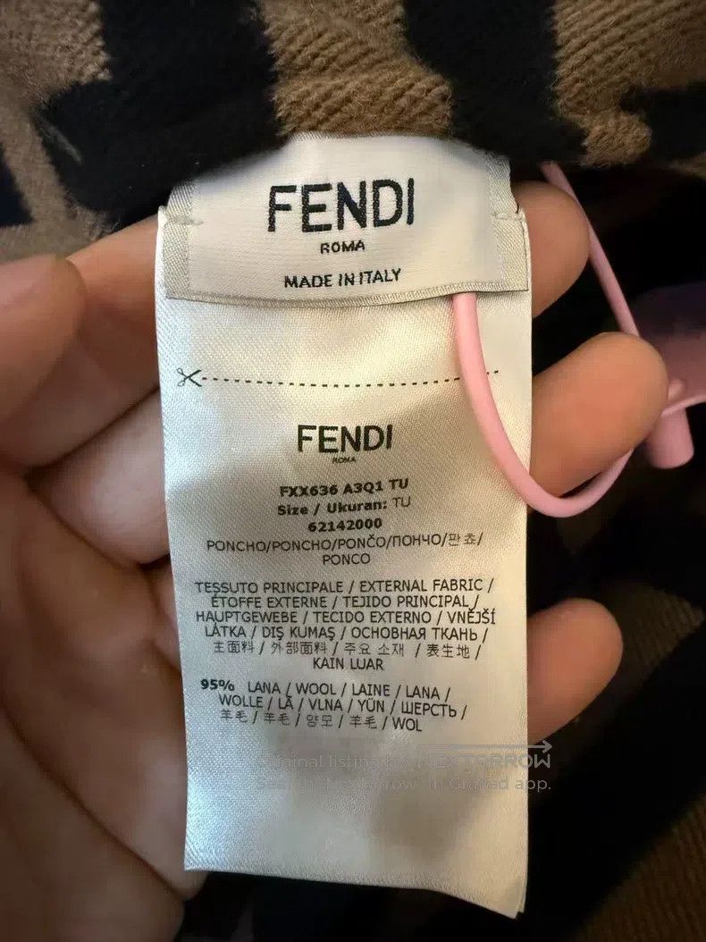 Fendi Fendi Classic FF floral wool cape, 95% wool + 5% mulberry Size ONE SIZE - 2 Thumbnail