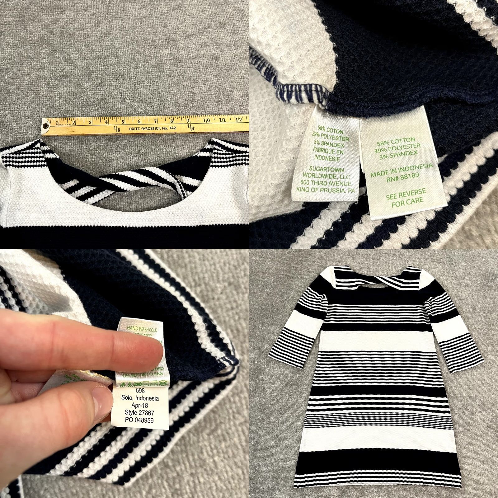 Lilly Pulitzer LILLY PULITZER Dress Womens Medium Blue White Striped Bay Above Knee Beach 27867 Size M / US 6-8 / IT 42-44 - 8 Thumbnail