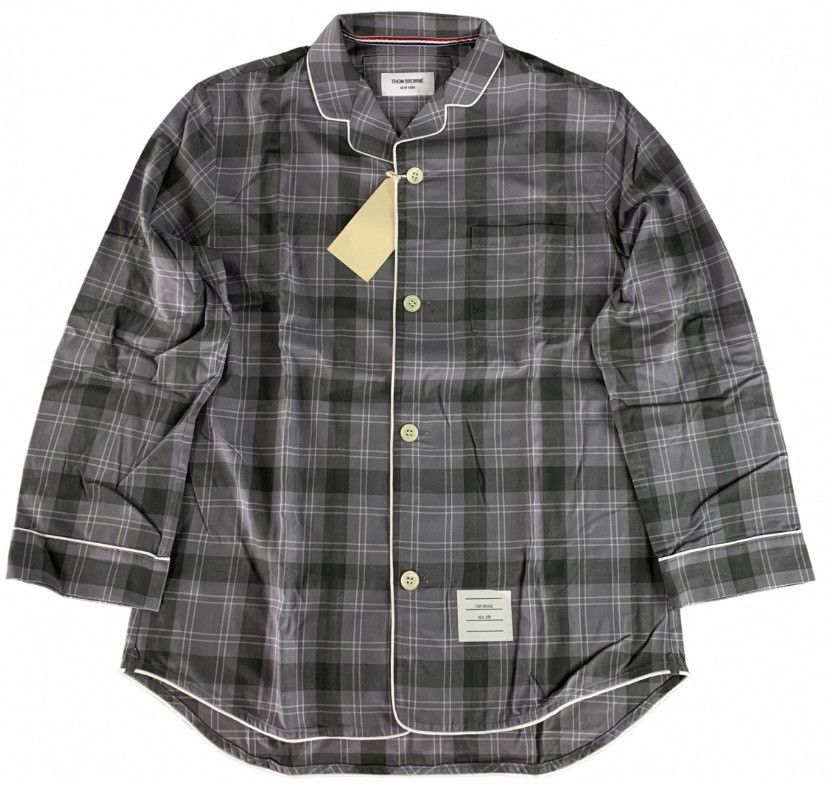 Thom Browne Thom Browne grey/lt grey flannel windowpane check top 2 NWT Size US M / EU 48-50 / 2 - 2 Thumbnail