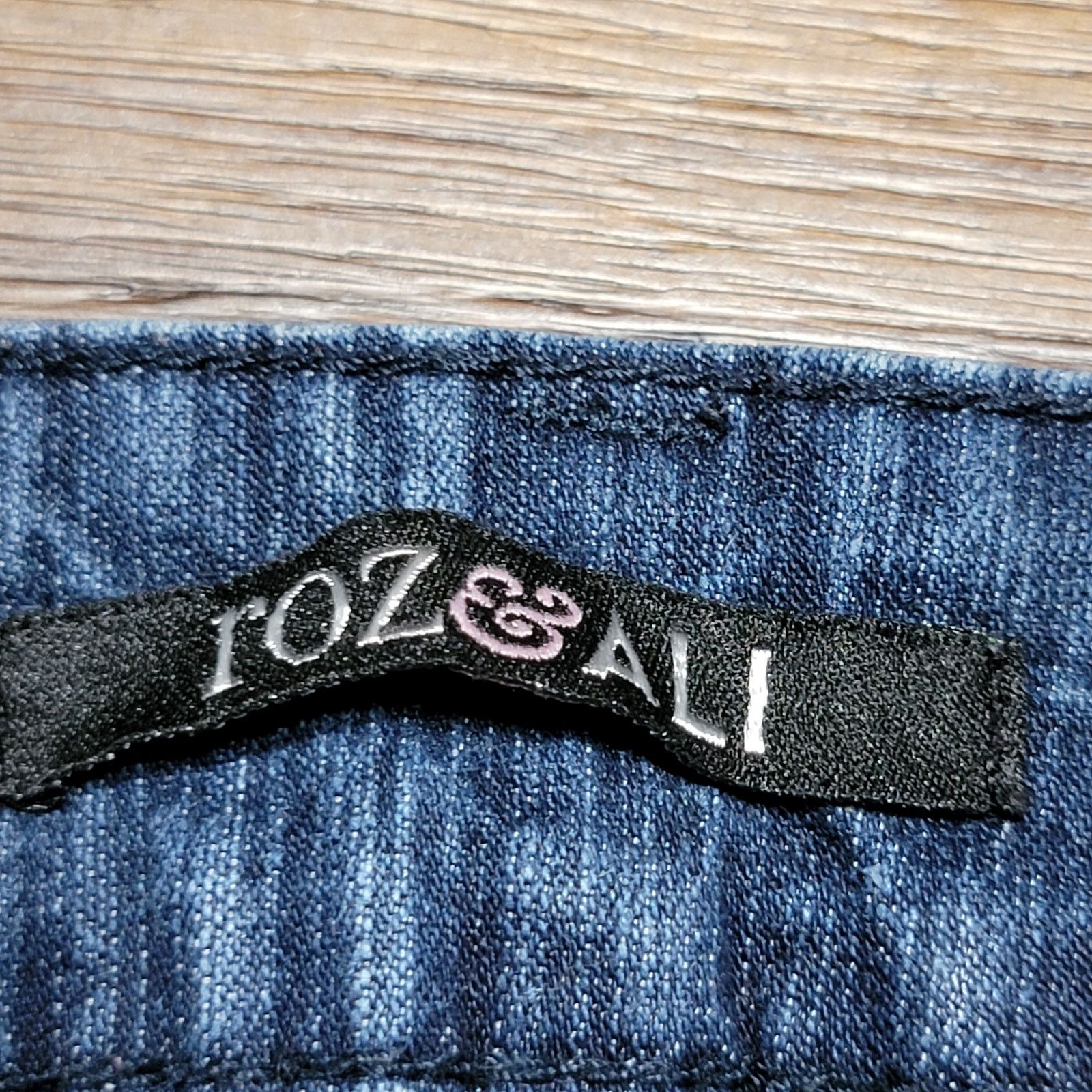 Other Roz & Ali Straight Denim Jeans w/ Front Bling - 12 Average Size 34" / US 12 / IT 48 - 6 Thumbnail