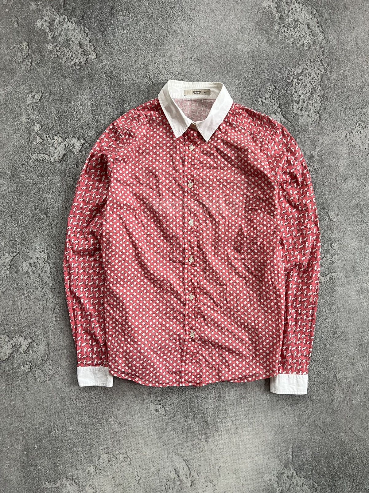 Etro Etro Pink Printed Button Shirt Long Sleeve Shirt Top Size 42 Size M / US 6-8 / IT 42-44 - 1 Thumbnail