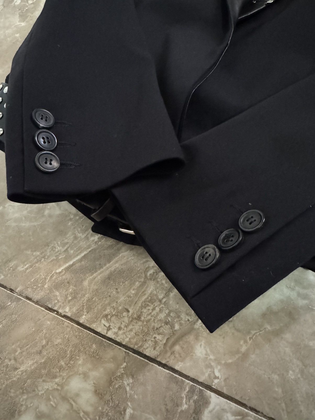 Balmain Balmain SS11 Leather Peak Lapel Safety Pin Blazer Size 36S - 5 Thumbnail