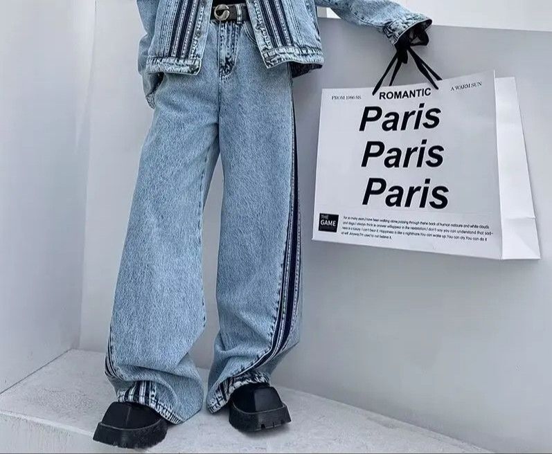 Japanese Brand × Jean Vintage Denim Style Stripe Jeans Size US 27 - 5 Thumbnail