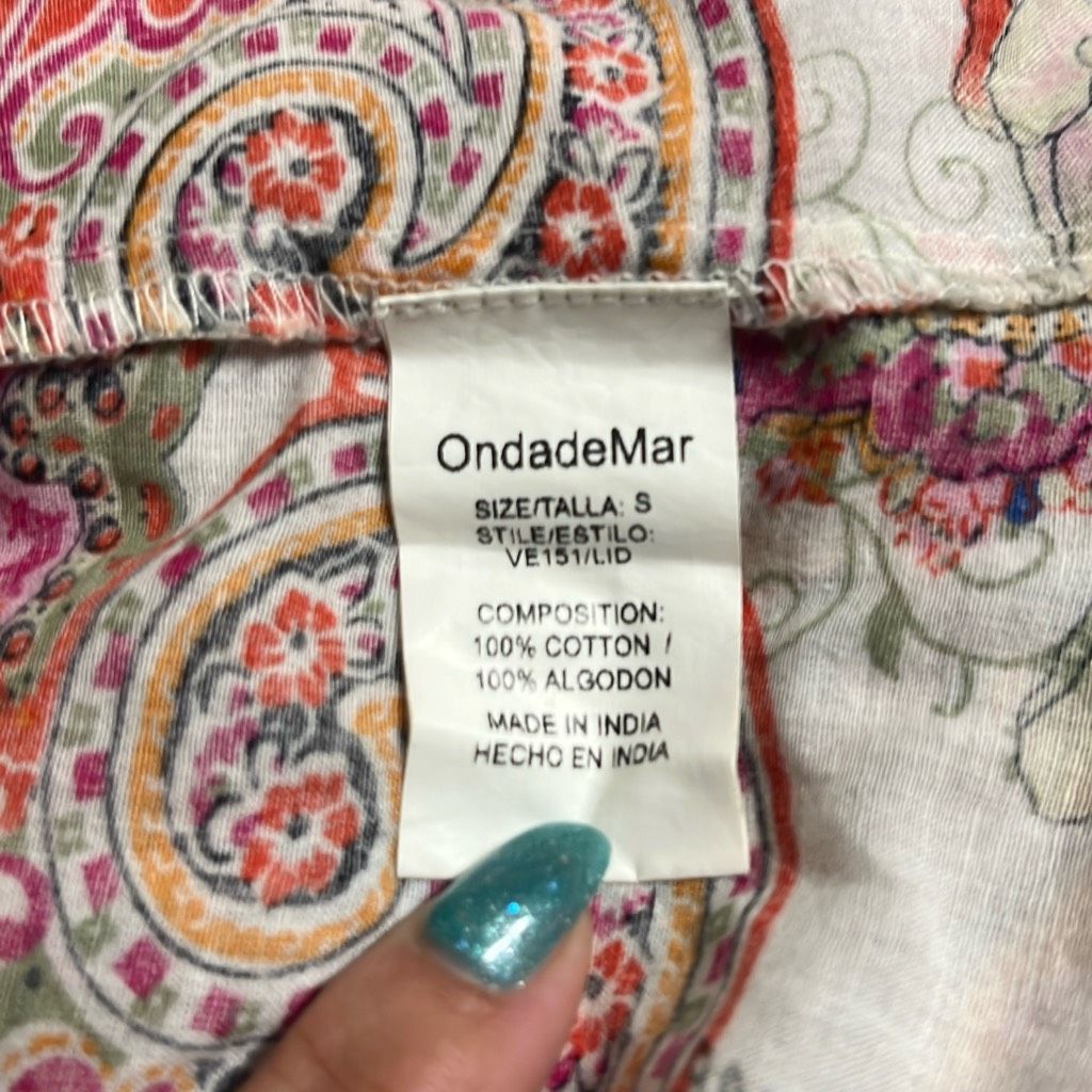 Other OndadeMar Women Small Pink Floral Paisley One Shoulder 100% Size S / US 4 / IT 40 - 8 Thumbnail