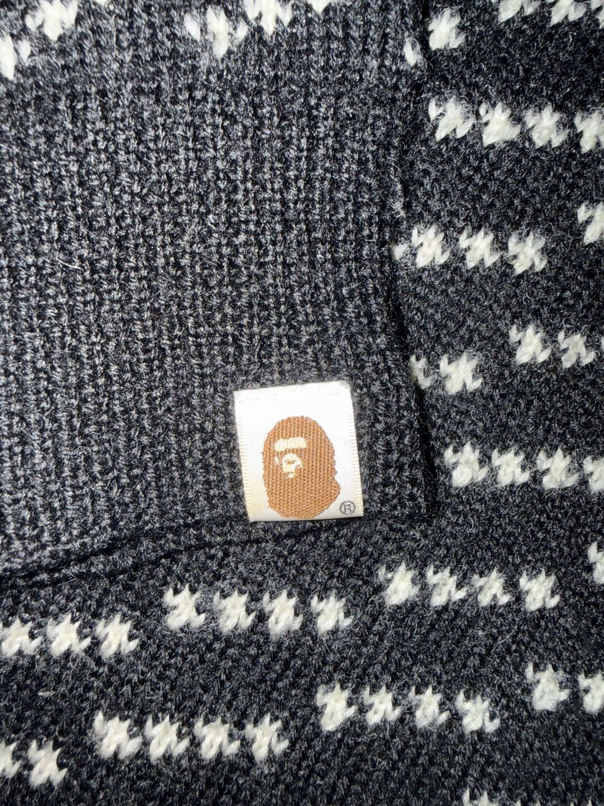 Bape BAPE WOOL BLACK AND WHITE Size US XL / EU 56 / 4 - 4 Thumbnail