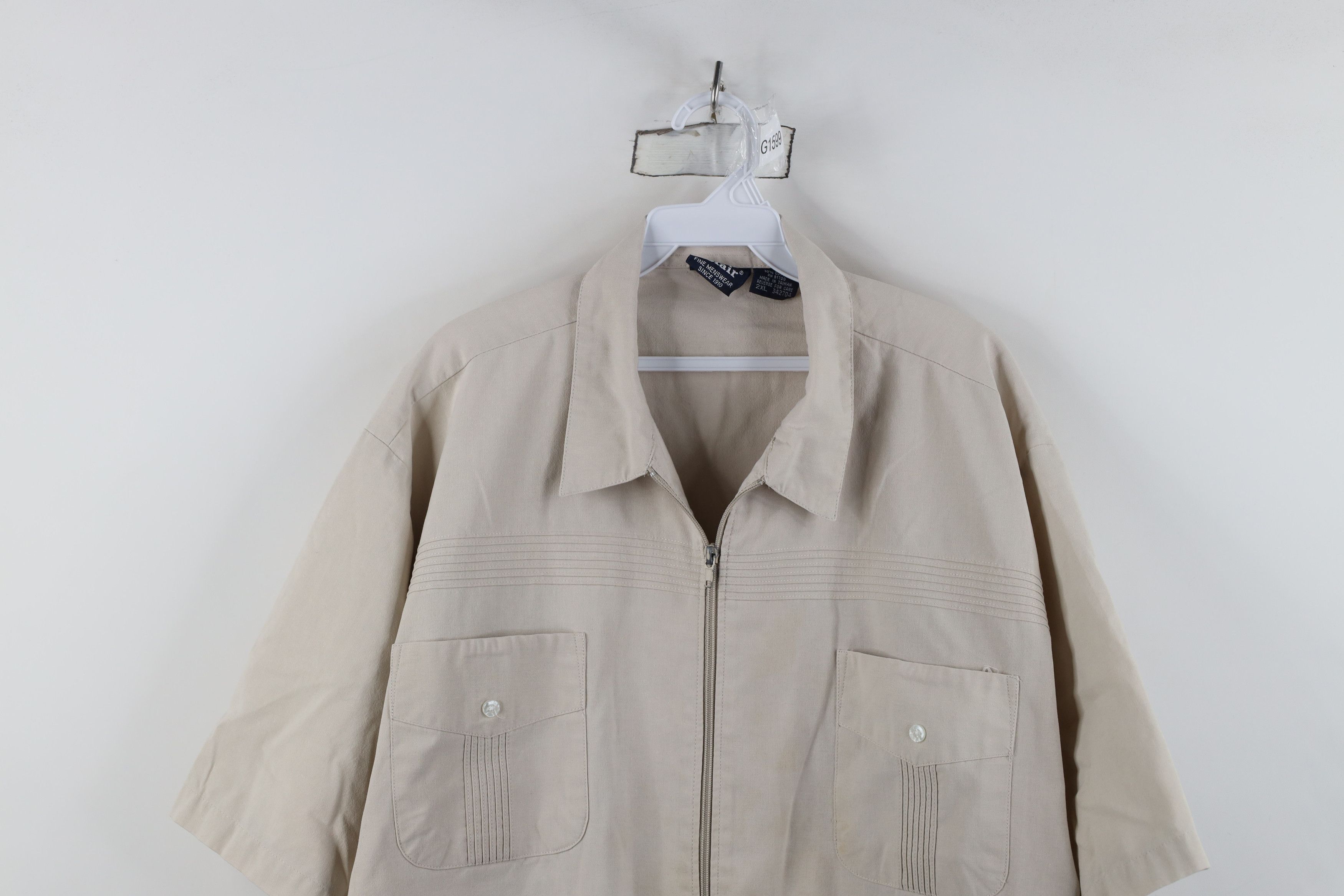 Vintage Vintage 90s Streetwear Short Sleeve Full Zip Shirt Jacket Size US XXL / EU 58 / 5 - 2 Thumbnail