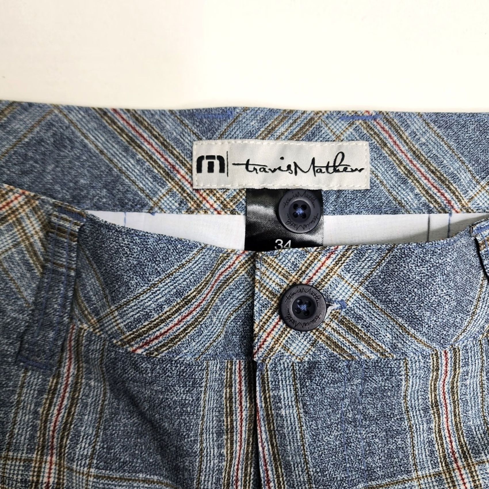 TravisMathew Travis Mathew Golf Chino Plaid Preppy 10" Inseam Size 34 Mens Black Size US 34 / EU 50 - 3 Thumbnail