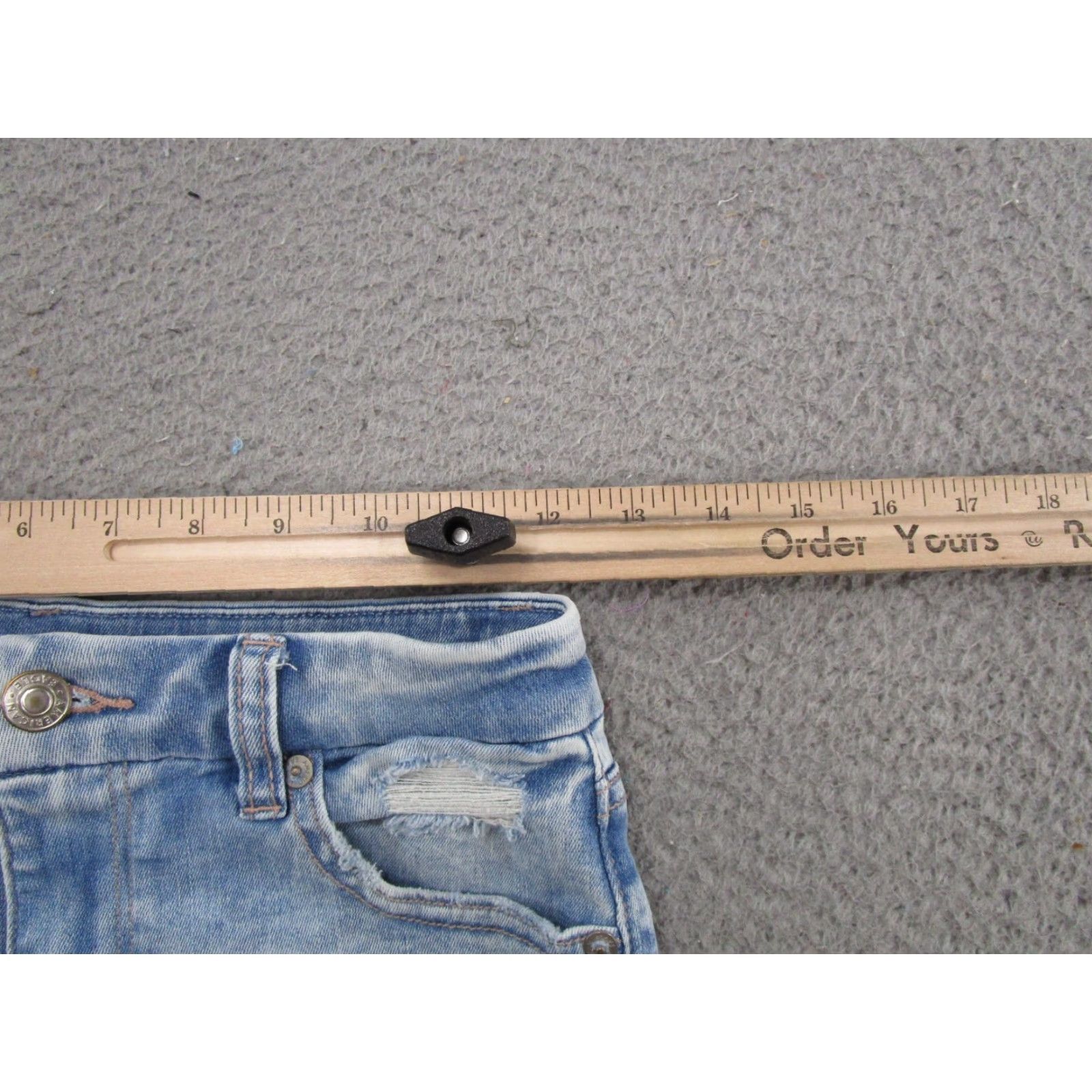 American Eagle Outfitters American Eagle Outfitters Curvy Hi Rise Shortie Shorts Distressed Next Level Stretch SZ 2 Blue Denim 5-Pocket Womens Summer Size 26" / US 2 / IT 38 - 5 Thumbnail