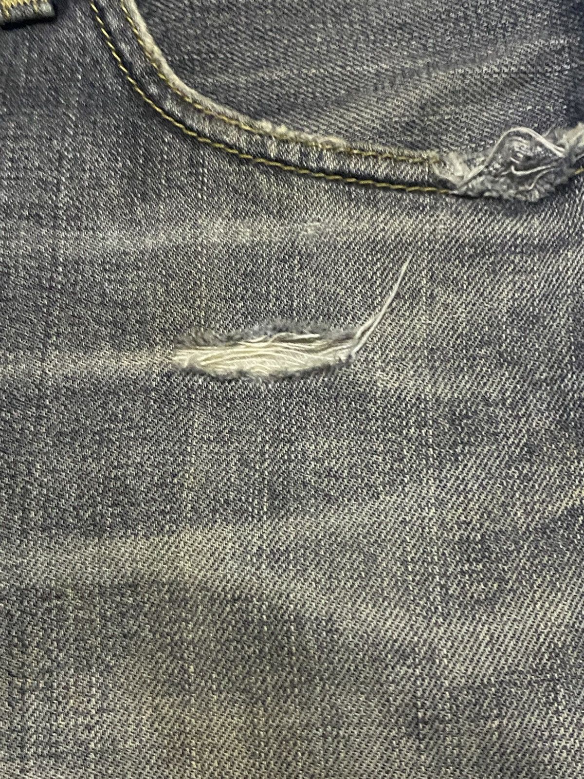 Levi's Vtg Levis 507 Y2K Sanforized Black Distressed Flare Jeans Size US 30 / EU 46 - 10 Thumbnail
