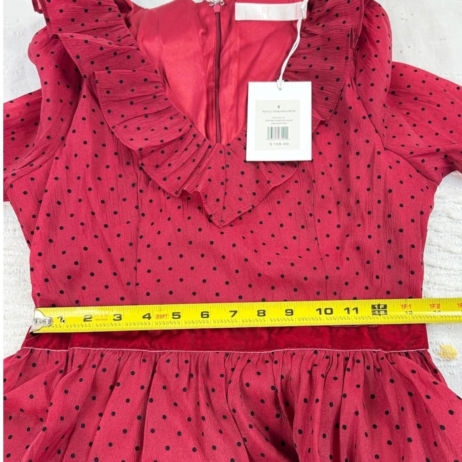 Other Rachel parcell Women's Red Black Polka Dot Long Sleeve 8 Size M / US 6-8 / IT 42-44 - 3 Thumbnail