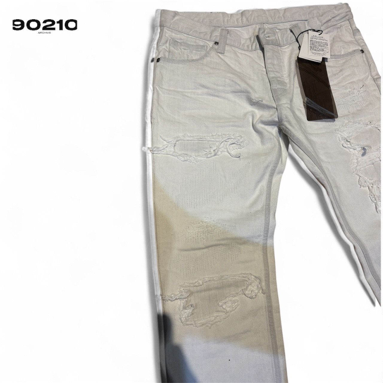 Tornado Mart Tornado mart white distressed patchwork jeans Size US 30 / EU 46 - 3 Thumbnail