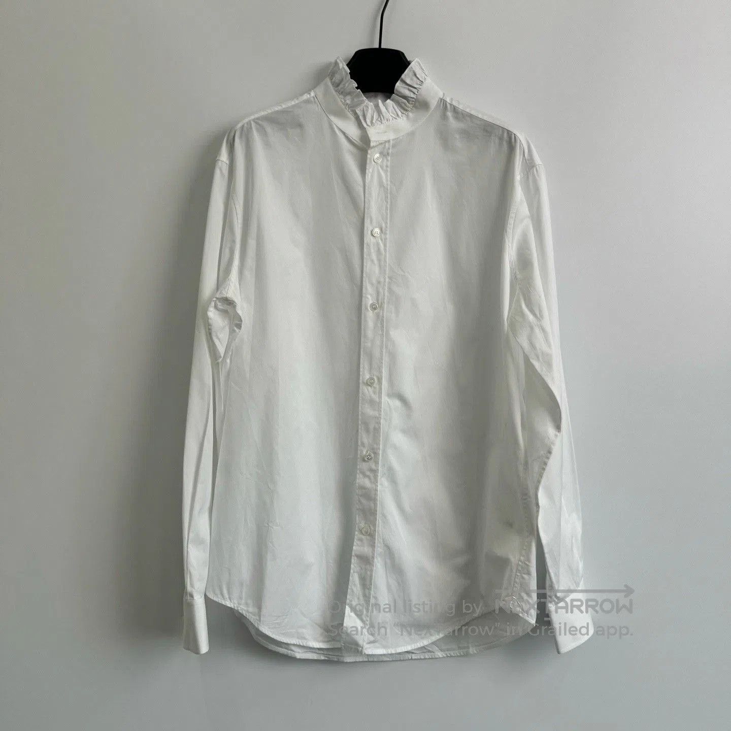 Hedi Slimane Celine 21FW Runway Ruffled Collar White Shirt. Size S / US 4 / IT 40 - 1 Thumbnail