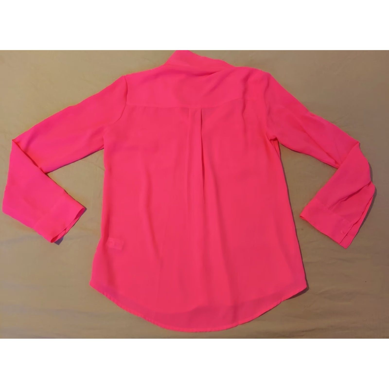 Express Womens Express Shirt Blouse S Small Pink Button Long Sleeve Collared Casual Seasonal Womens Size S / US 4 / IT 40 - 6 Thumbnail