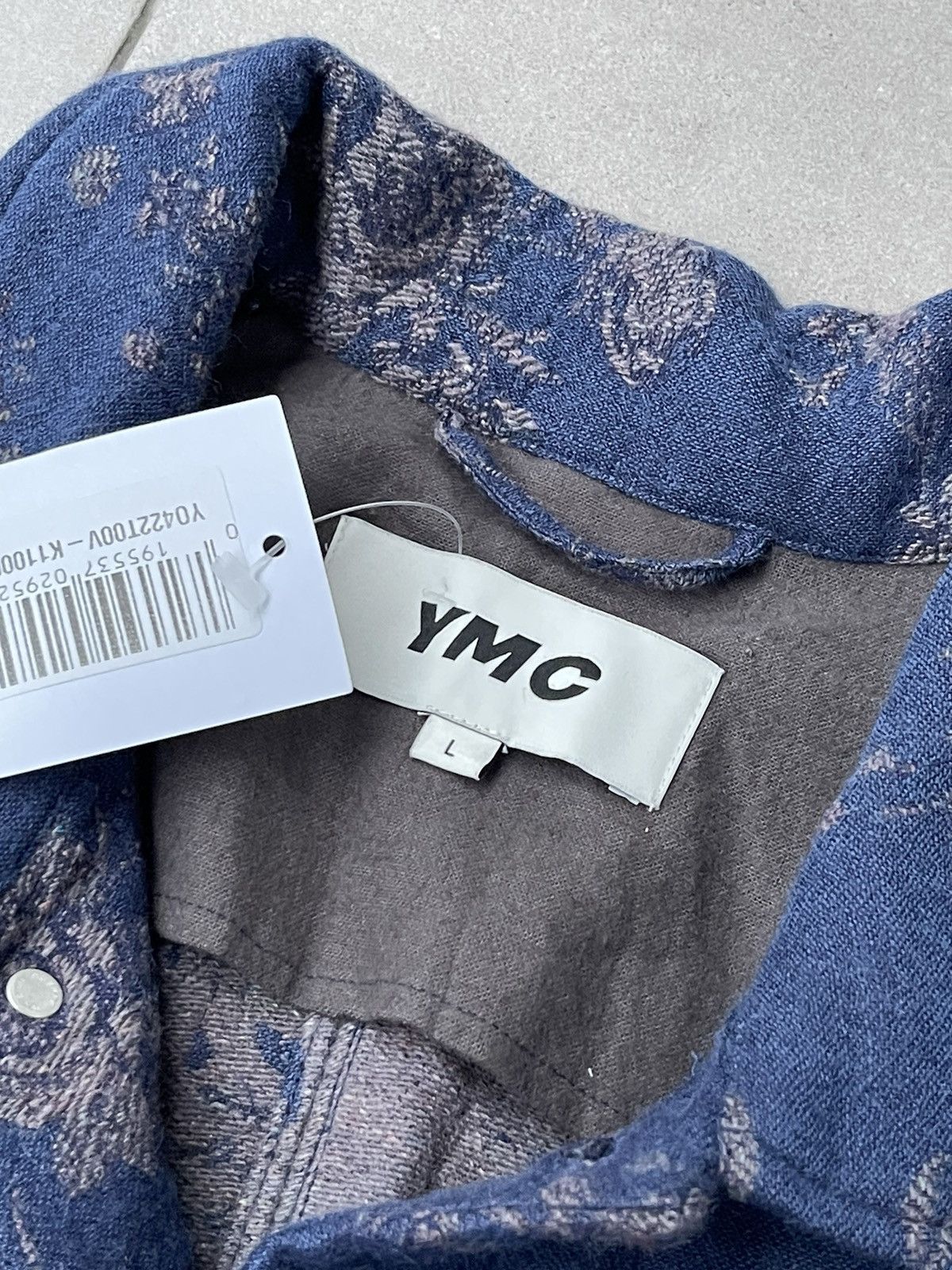 YMC !DS! SS23 YMC Labour Floral Navy Wool Jacquard Jacket Size US L / EU 52-54 / 3 - 19 Thumbnail
