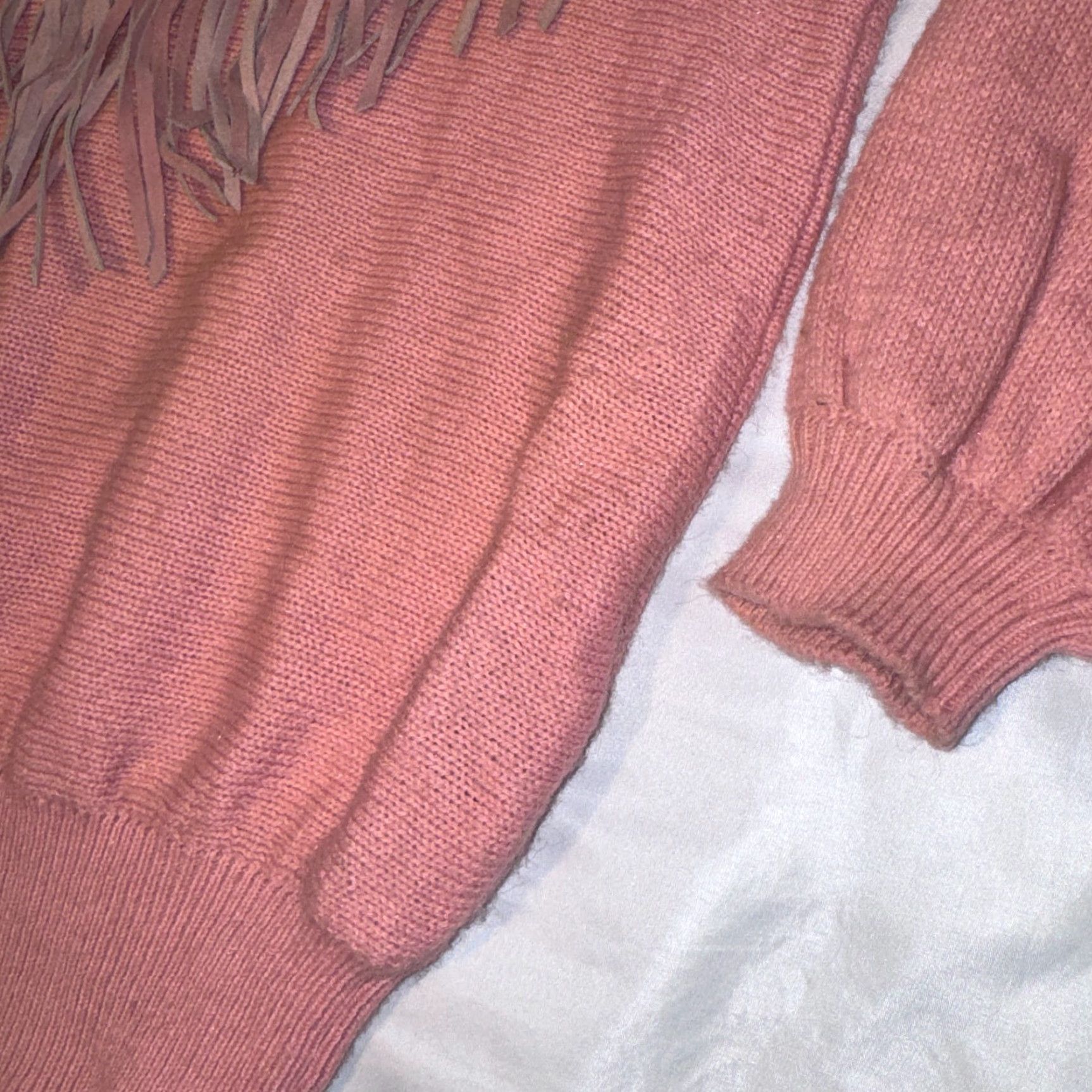 Vintage VINTAGE Pioneer Wear Pink Pastel Fringe Southwestern Sweater Size M Western 1980s Leather Casual Mens Ladies Girls Womens Size M / US 6-8 / IT 42-44 - 5 Thumbnail