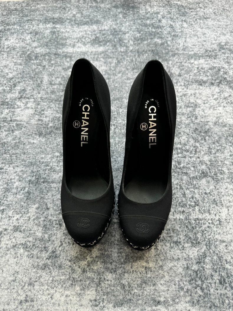 Chanel Chanel Black High Heels with Chain Detail -2505 Size US 6.5 / EU 39-40 - 2 Thumbnail