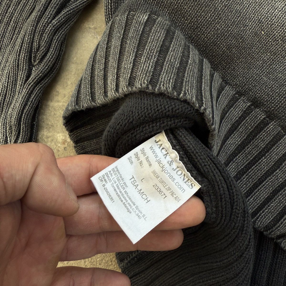 20471120 Vintage Y2K Jack Jones Gray Half Zip Avant Garde Sweater Size US L / EU 52-54 / 3 - 8 Thumbnail