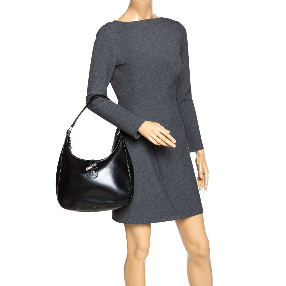 Leather Handbag Longchamp Black