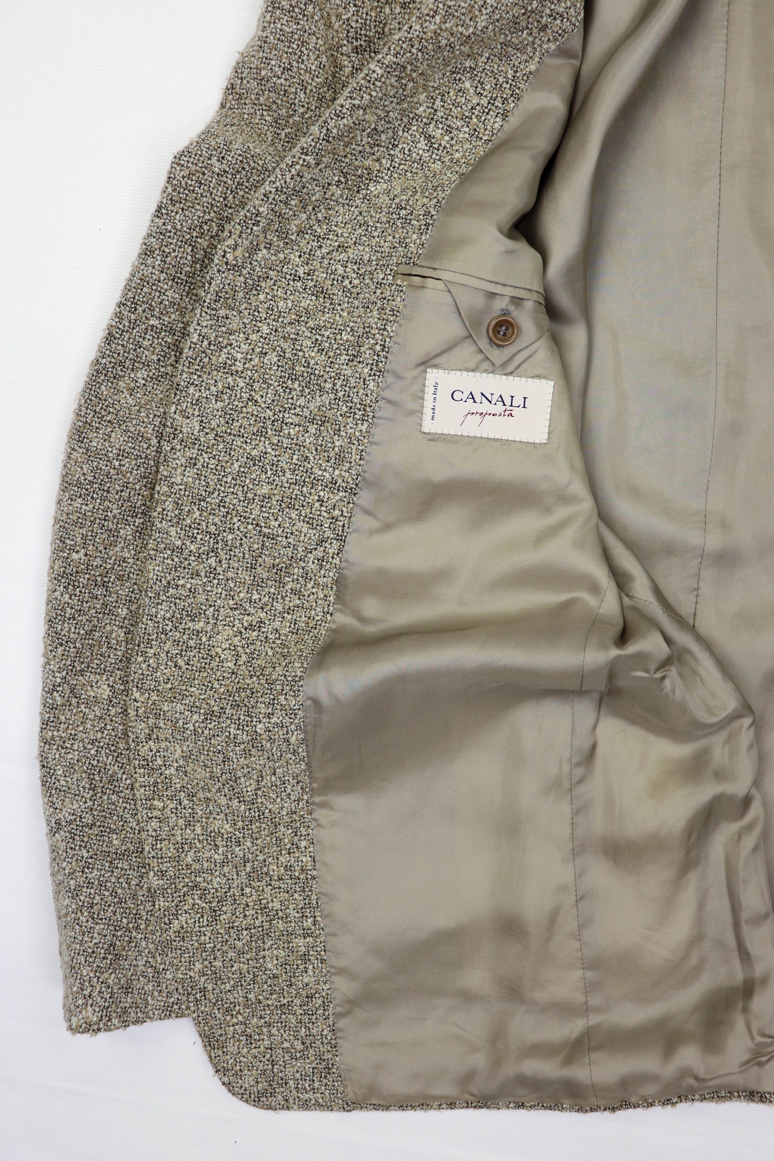 Canali Canali Proposta Cream Beige Terry Fabric Sport Coat Blazer Size 50R - 12 Thumbnail