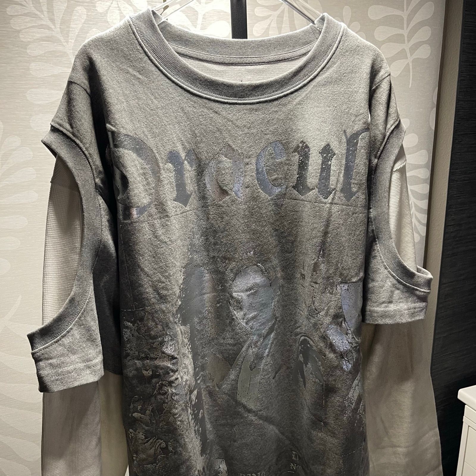 Japanese Brand TwoLayer Gray Thermal Longsleeve Sweatshirt Pullover Dracula Size US L / EU 52-54 / 3 - 3 Thumbnail