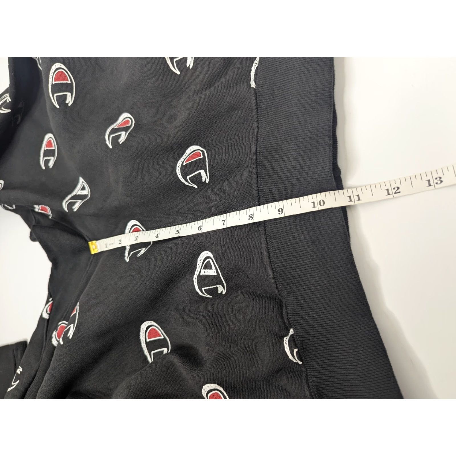 Champion VINTAGE Champion Jogger Pants Mens M Black All Over Print Sweatpants Regular Fit Size US 31 - 7 Thumbnail
