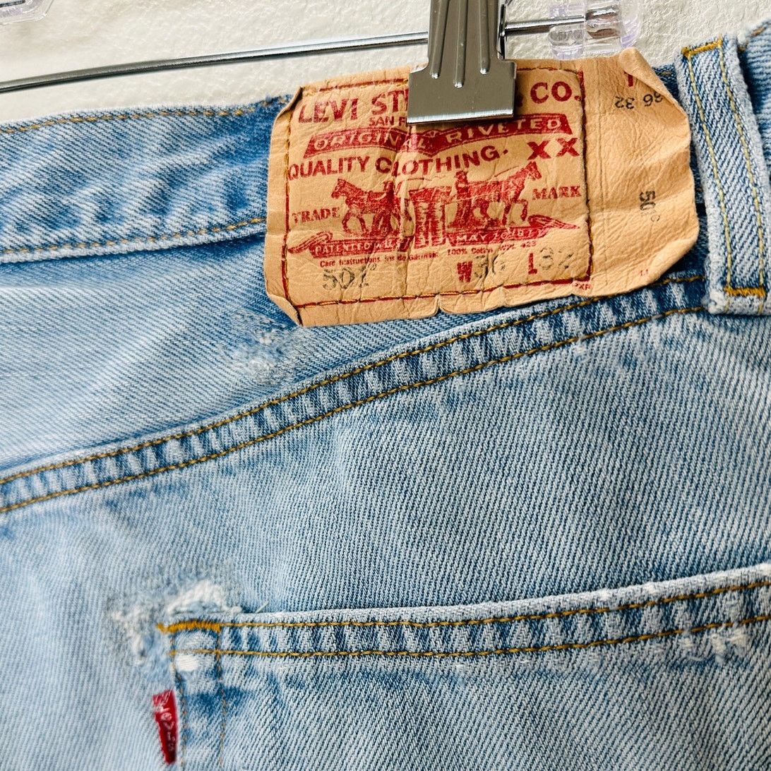 Levi's Levis 501 Light Blue Wash Button Fly Refurbished Shorts 36 Size 36" / US 14 / IT 50 - 8 Thumbnail