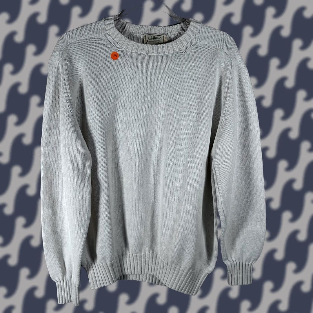 Vintage L.L. Bean Men's LT White Cotton Shaker Stitch Crewneck Sweater USA Made Shirt Pullover Knit Big & Tall Adult Mens Photos Vintage: No Size US L / EU 52-54 / 3 - 1 Thumbnail
