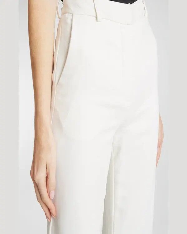 Balmain o1s1wg110825 High Waist Crepe Flare Pants in White Size 27" / US 4 / IT 40 - 3 Thumbnail