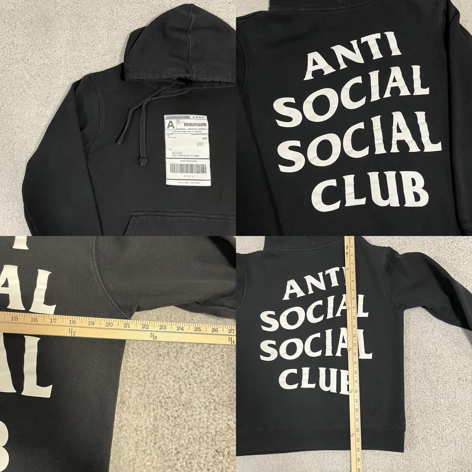 Anti Social Social Club Anti Social Social Club Hoodie Men M Black Graphic Print Logo Hooded Pullover Sweatshirt ASSC Logo Size US M / EU 48-50 / 2 - 8 Thumbnail