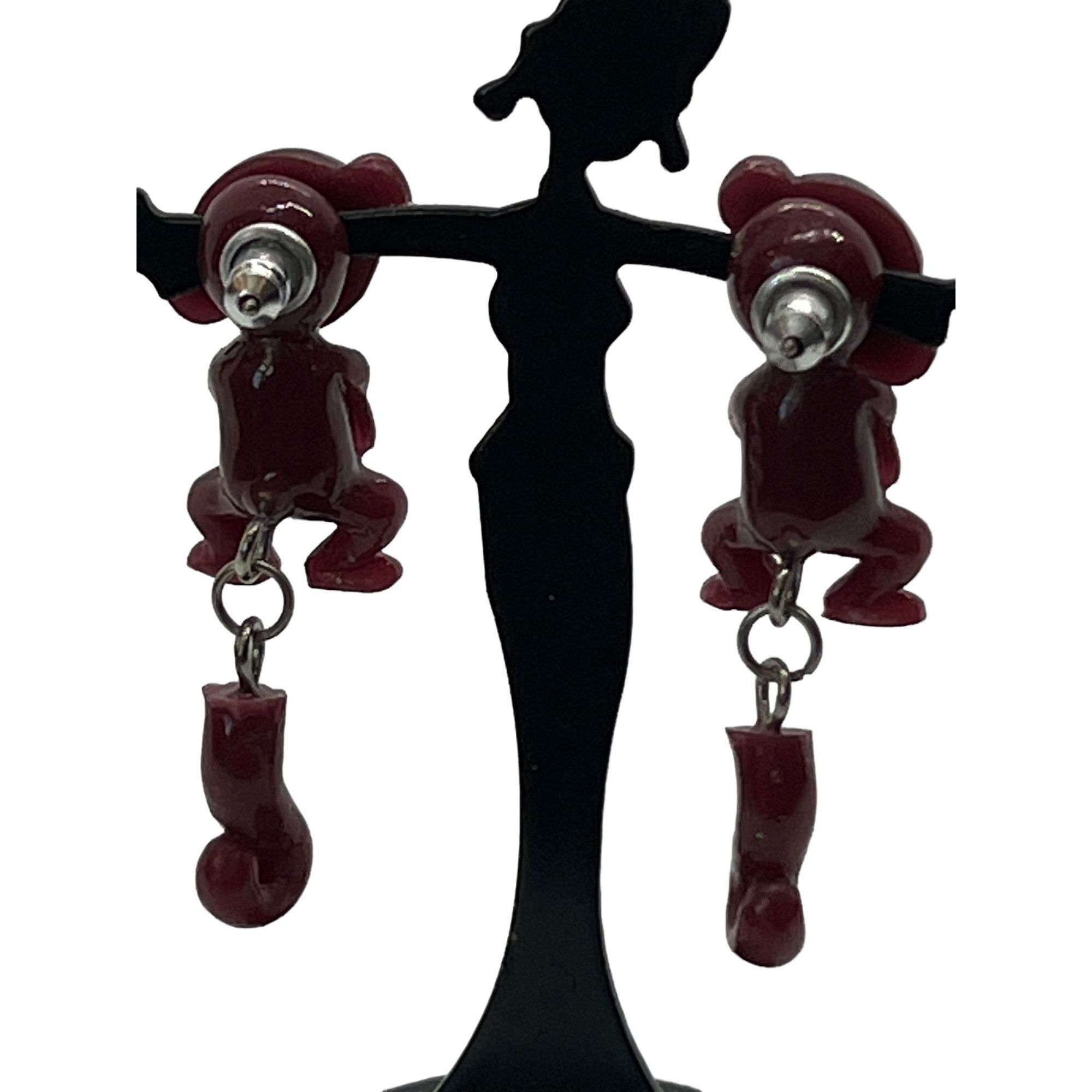 Other Monkey Articulated Earrings Front Back Plastic 1.5" tall Size ONE SIZE - 4 Thumbnail