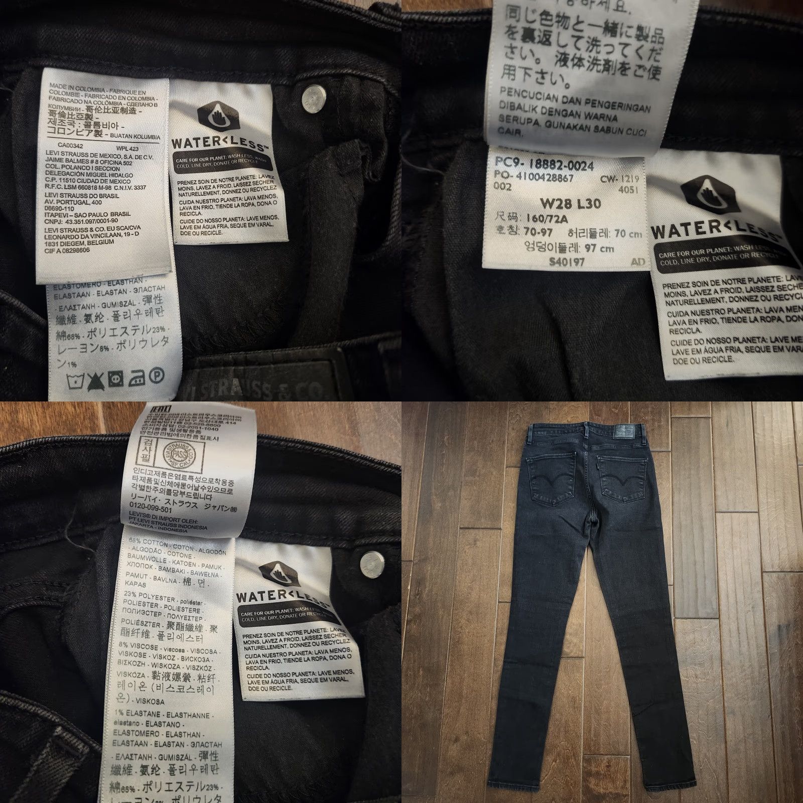 Levi's VINTAGE Levi’s 721 High Rise Skinny Jeans Black Womens W28 L30 Jeans Skinny Womens Black 90s? Size 24" / US 00 / IT 34 - 9 Thumbnail