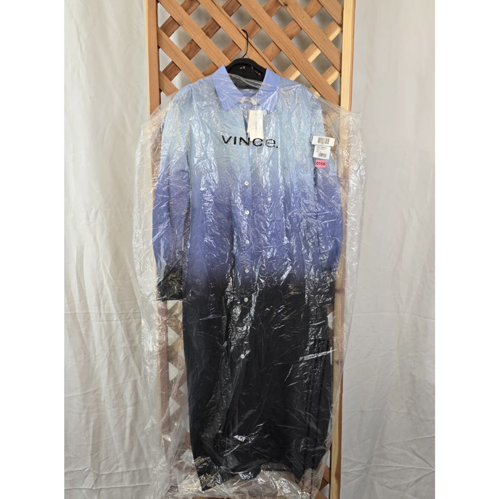 Vince Vince Shirt Dress NWT Women's Dip Dye Relaxed Long Sleeve Collared Button Ombre Kyanite Size M - Maxi Beach Classic Designer Size M / US 6-8 / IT 42-44 - 3 Thumbnail