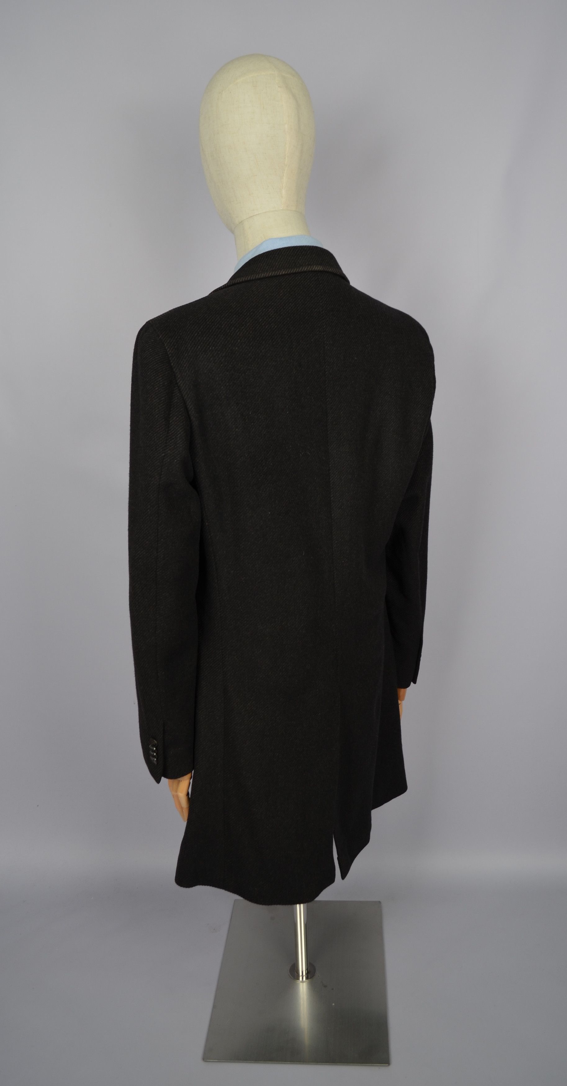 Designer × Z Zegna Z Zegna 100% Wool Black/Brown Pea Car Coat Jacket Sz 50/M Size US M / EU 48-50 / 2 - 8 Thumbnail