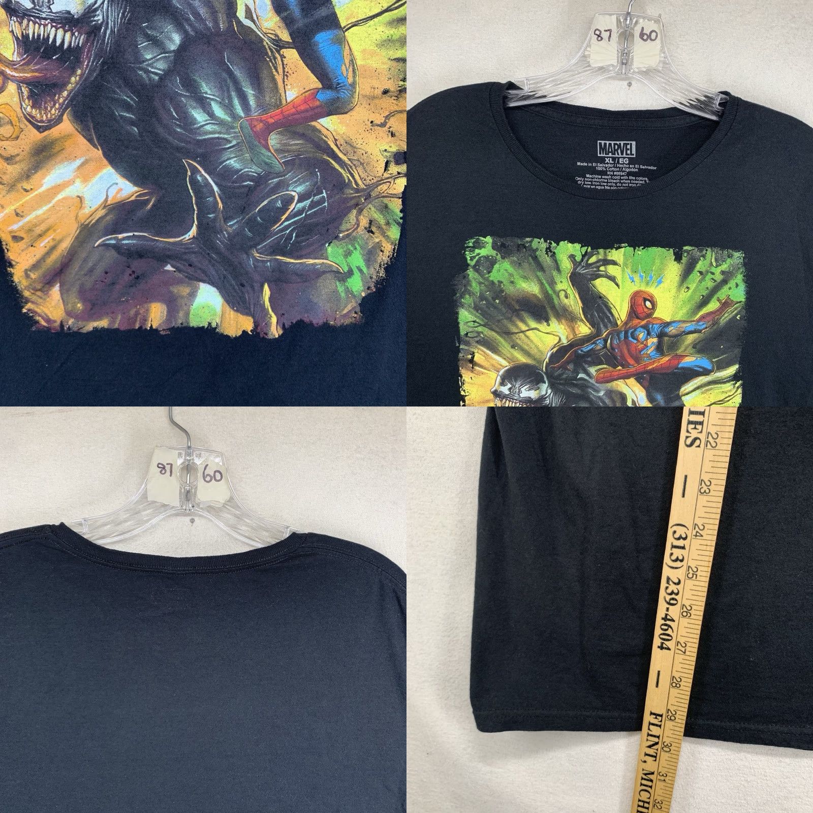 Vintage VINTAGE Marvel Mens T-Shirt XL Spider-Man Venom Graphic Short Sleeve Black Cotton Comics 2020s Size US XL / EU 56 / 4 - 8 Thumbnail