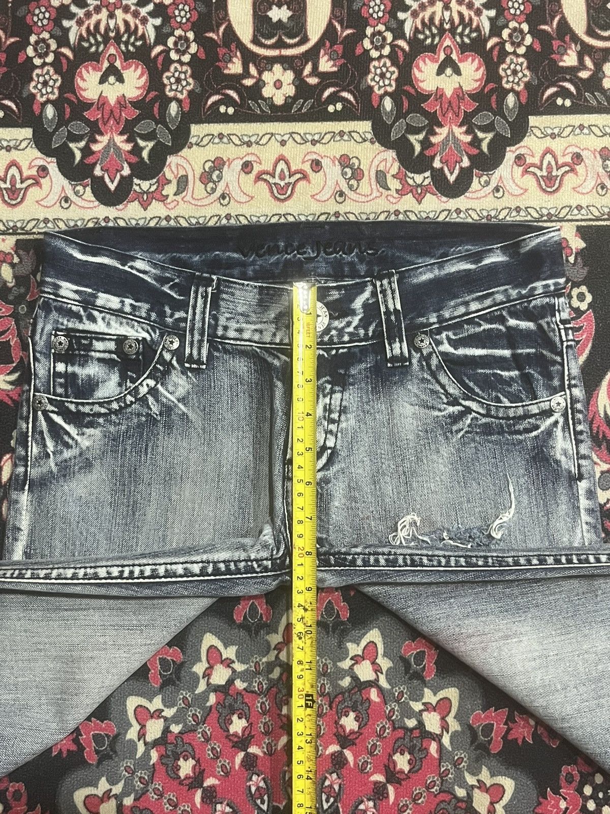 Japanese Brand Vence Ashes Grey Distressed Slim Straight Ripped Jeans Size 31" - 12 Thumbnail