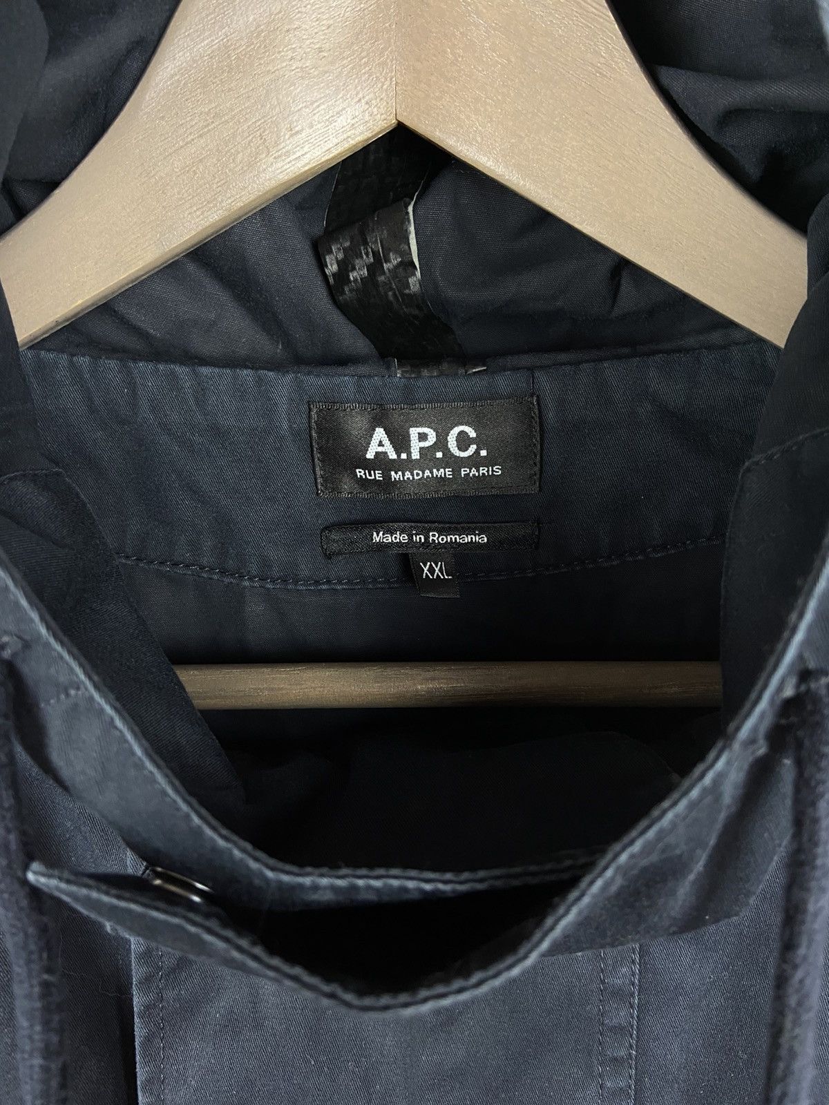 A.P.C. × Designer A.P.C. Navy Dark/Blue Faded Hooded Cliff Parka Mens Jacket Size US XXL / EU 58 / 5 - 11 Thumbnail