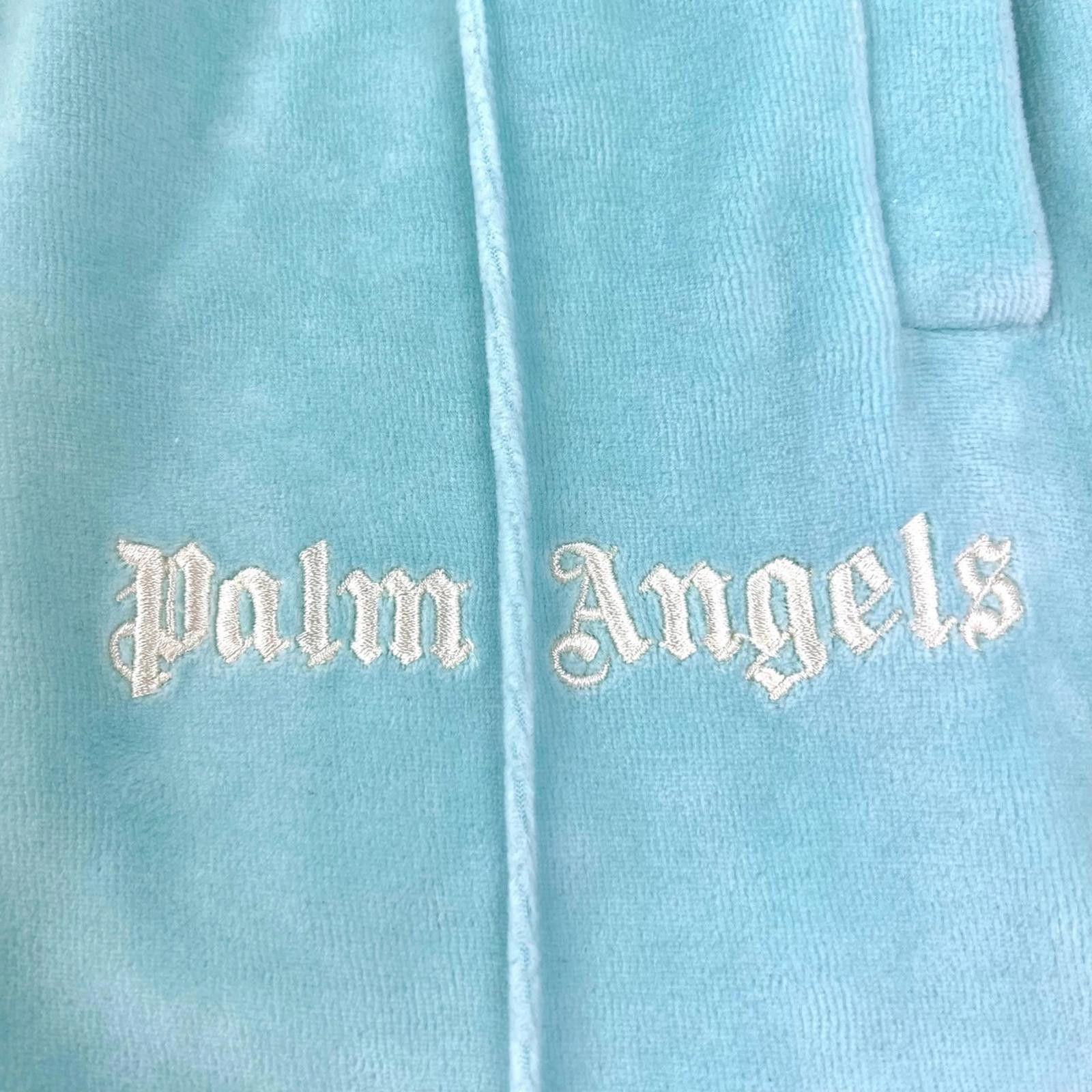 Palm Angels Palm Angels Light Blue Velour Sweatpants Size US 34 / EU 50 - 3 Thumbnail