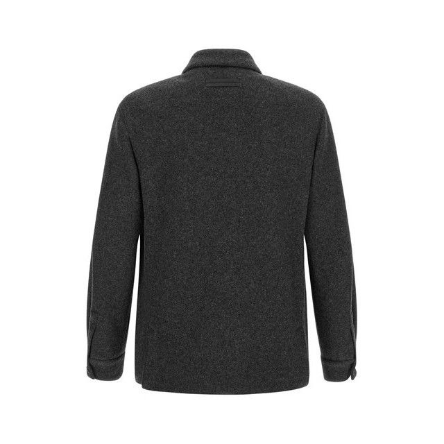 Ermenegildo Zegna ZEGNA Jersey Gray Wool Cashmere Overshirt New & Authentic (M Size US XL / EU 56 / 4 - 2 Thumbnail