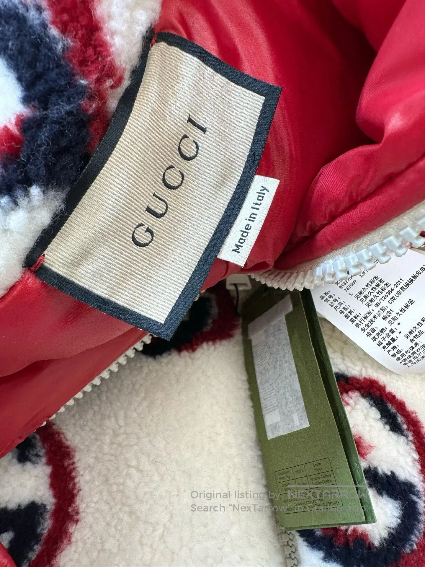 Gucci Gucci Double G Teddy Red Shearling Jacket. Size L / US 10 / IT 46 - 9 Thumbnail