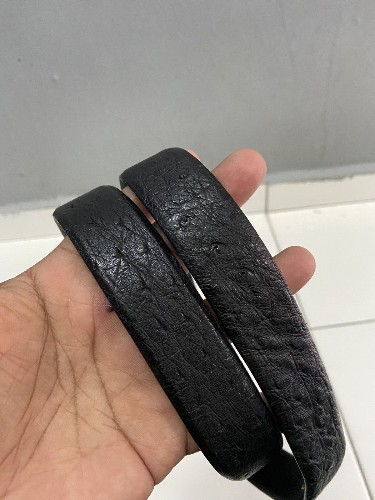 Balenciaga VINTAGE BALENCIAGA PARIS OSTRICH LEATHER BELT Size 38 - 7 Thumbnail