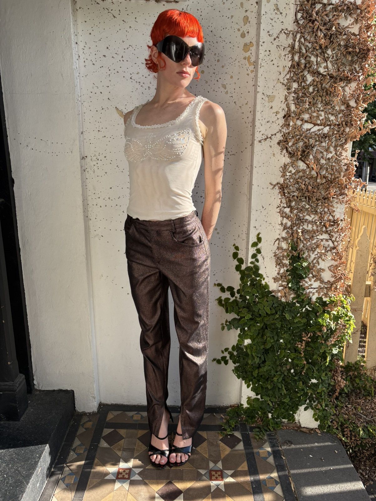 Gucci Gucci Vintage 1997 Metallic Pants Size 28" / US 6 / IT 42 - 4 Thumbnail