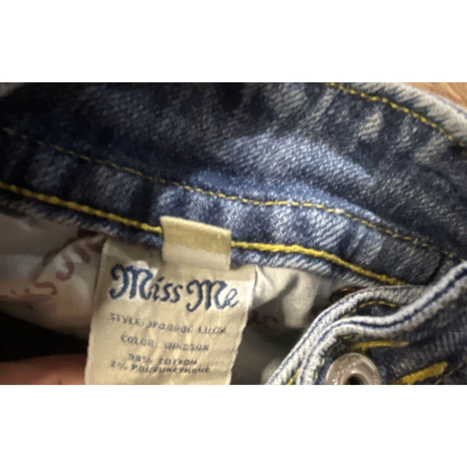 Miss Me VINTAGE Miss Me Women's Jeans Lucy Bootcut Low Rise Distressed Blue Size 28 Casual Western Size 28" / US 6 / IT 42 - 3 Thumbnail