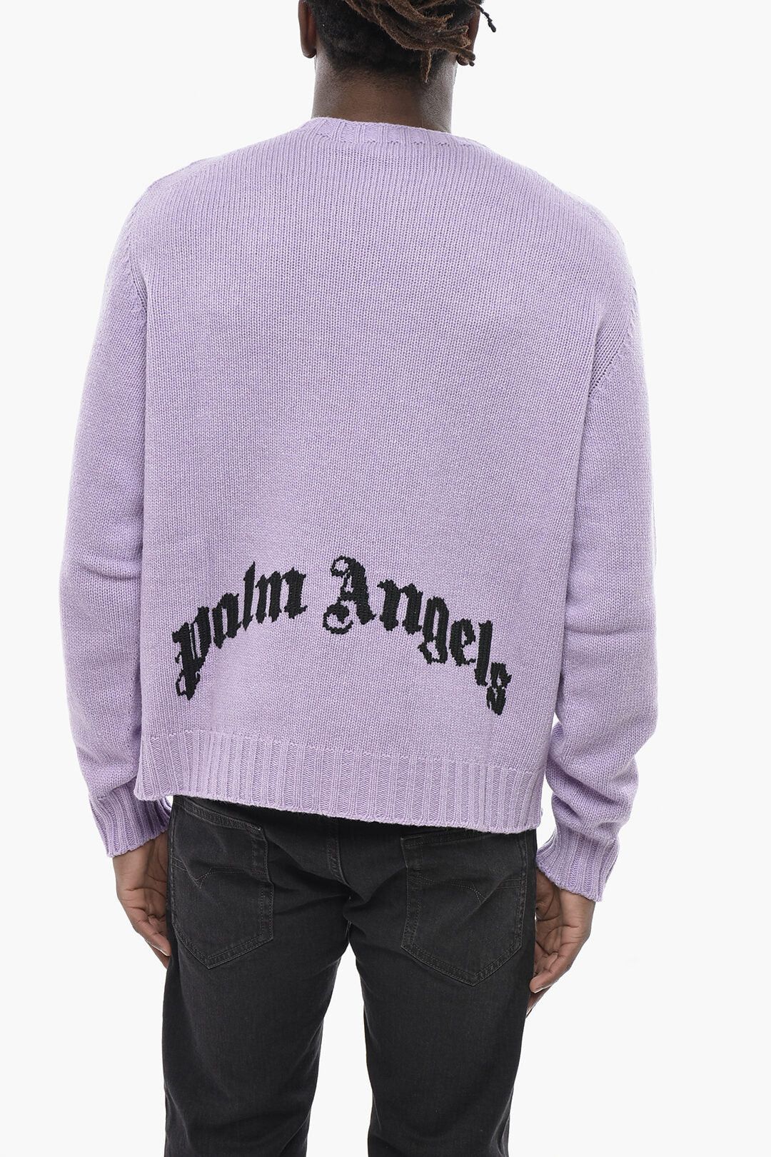Palm Angels og1mm0326 Wool-Blend Crew Neck Sweater in Purple Size US L / EU 52-54 / 3 - 2 Thumbnail
