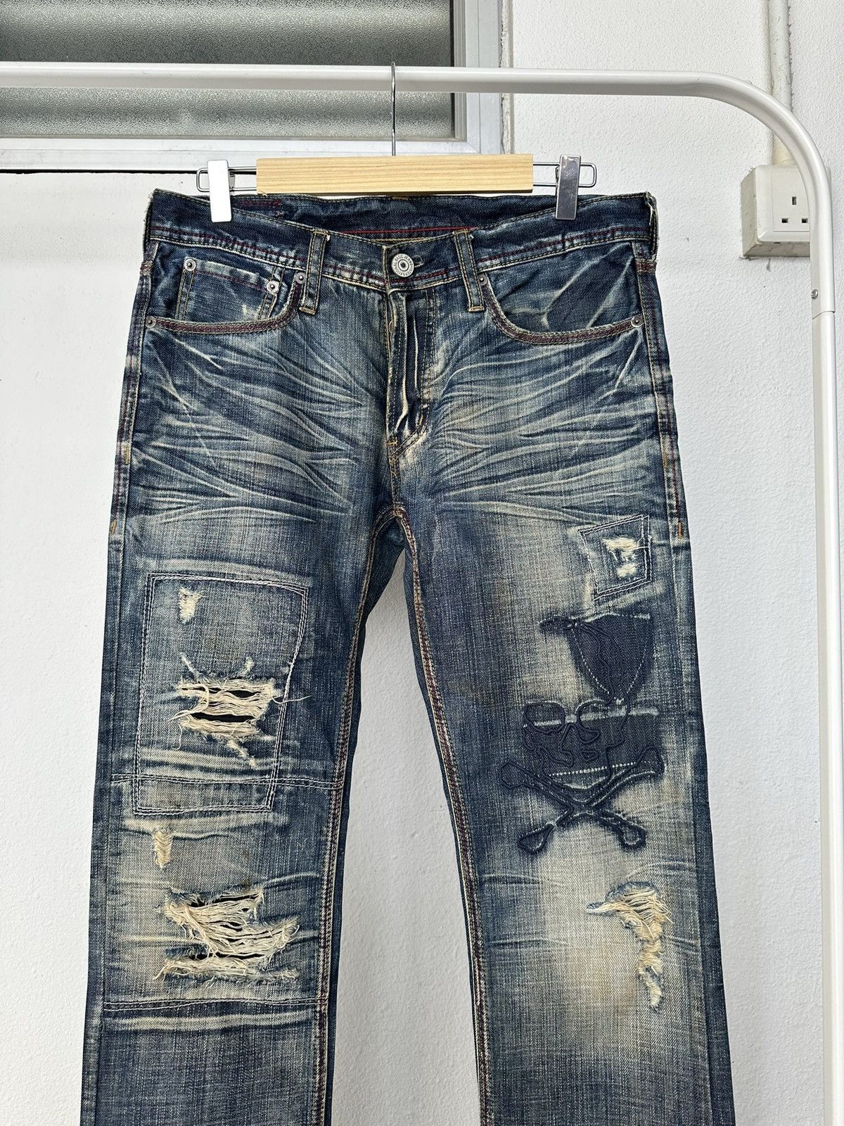 5351 POUR LES HOMMES SS2009 Edge Rupert ''Rockstar Edge '' distressed boro denim Size US 32 / EU 48 - 24 Thumbnail