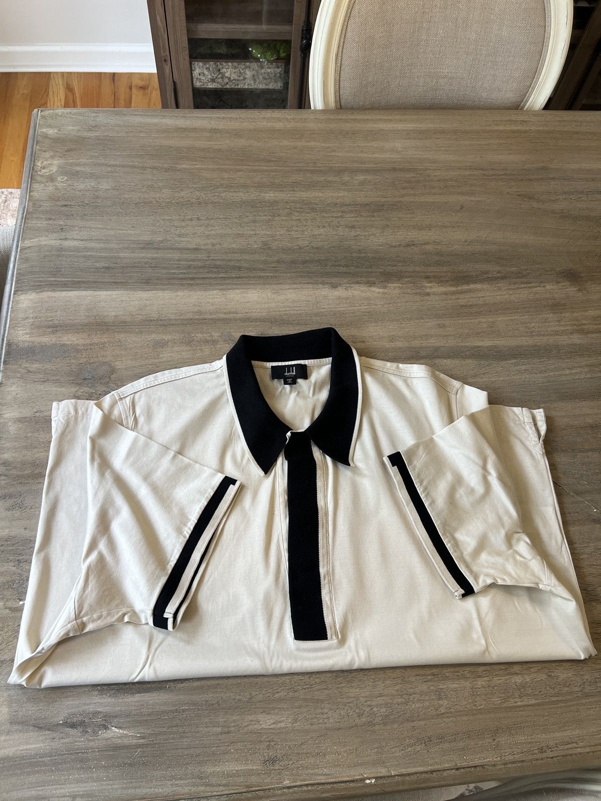 Alfred Dunhill Beige & Black accent Dunhill Polo. Size US XXL / EU 58 / 5 - 2 Thumbnail