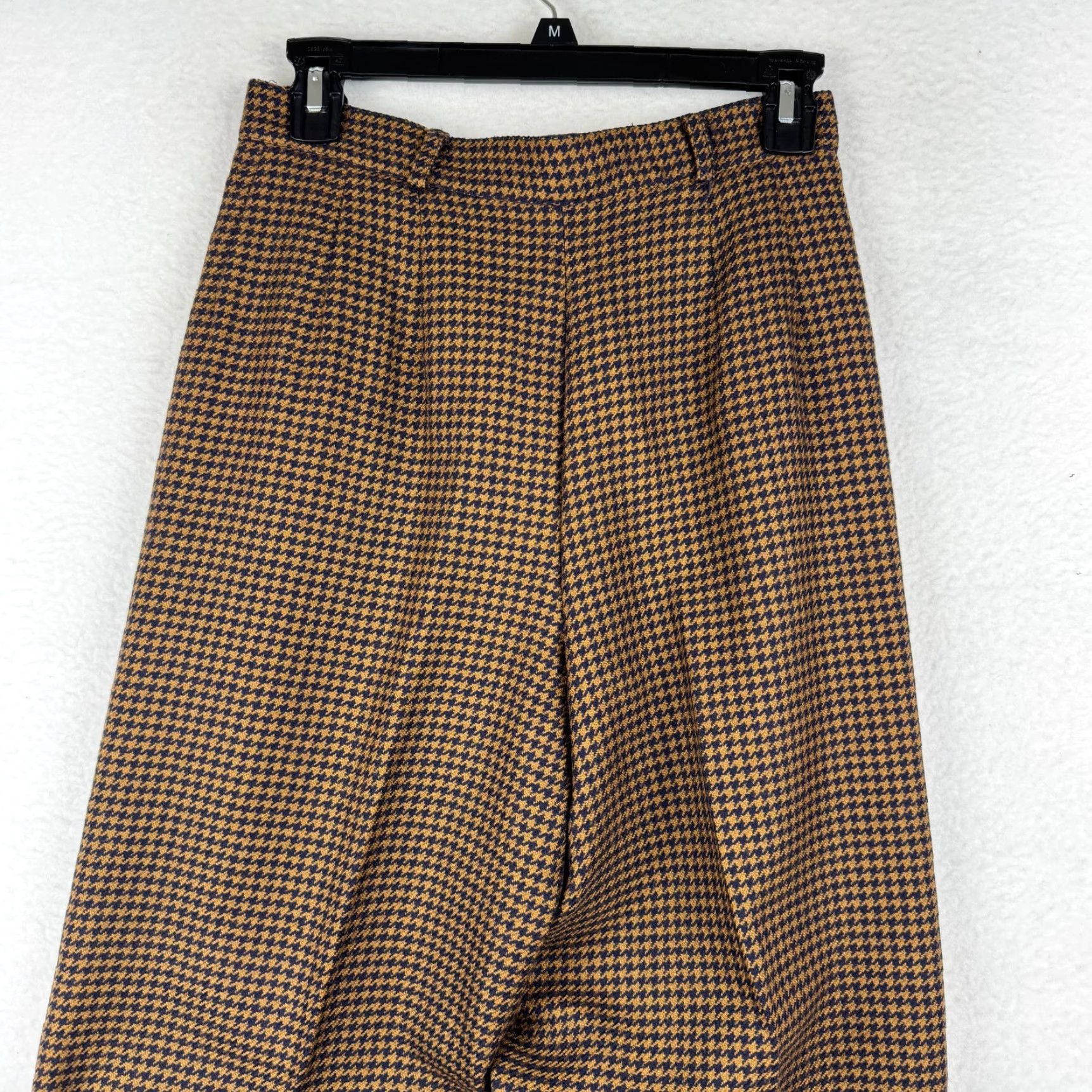 Anne Klein VINTAGE Anne Klein Women's Pants Houndstooth Pleated 26 Waist 29 Inseam 6 Regular Brown USA Made Size 28" / US 6 / IT 42 - 5 Thumbnail