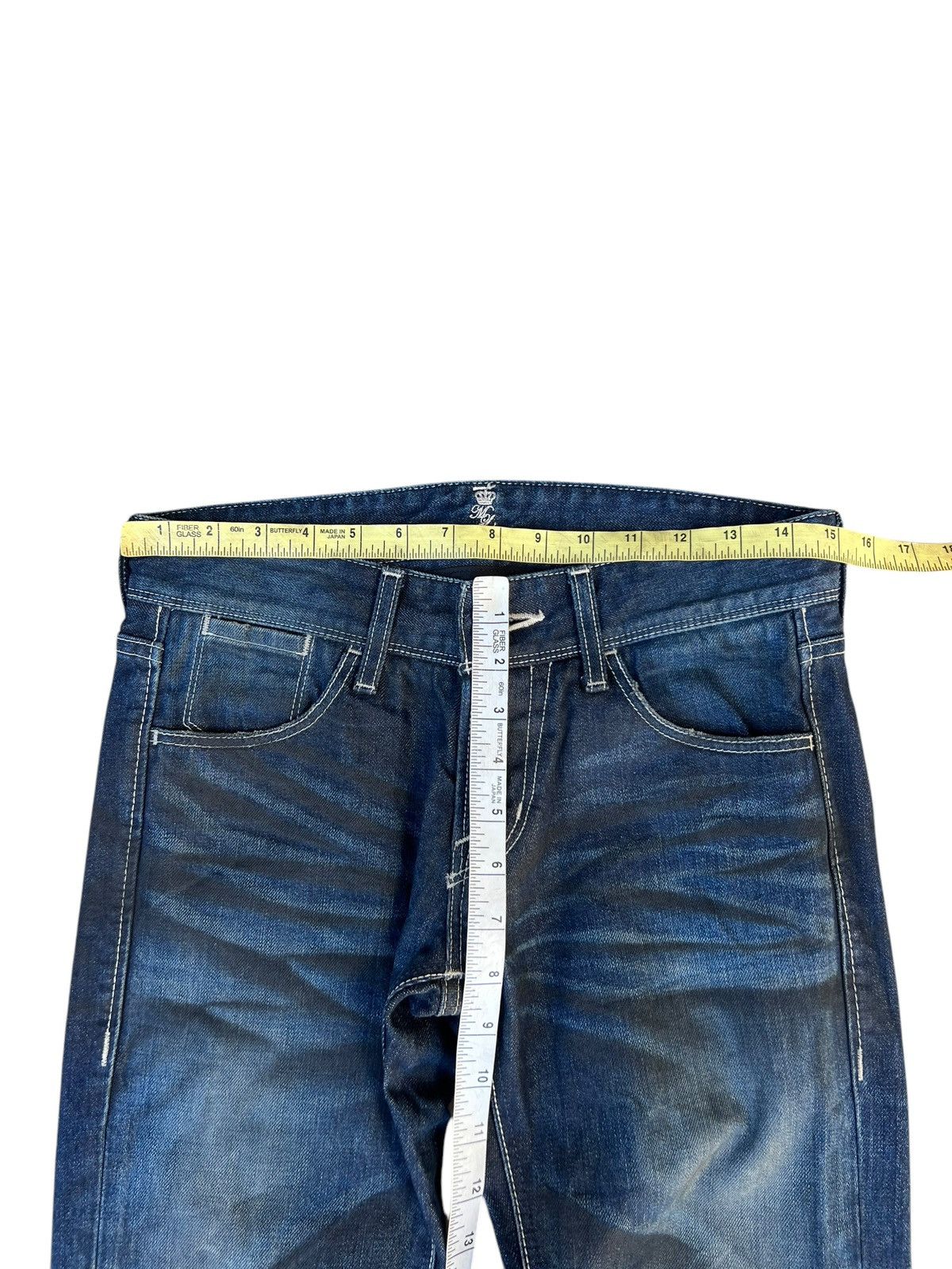 If Six Was Nine × Le Grande Bleu (L.G.B.) × Murder License Clawmark Waxed Denim Murder License Flare Jeans Size US 29 - 4 Thumbnail