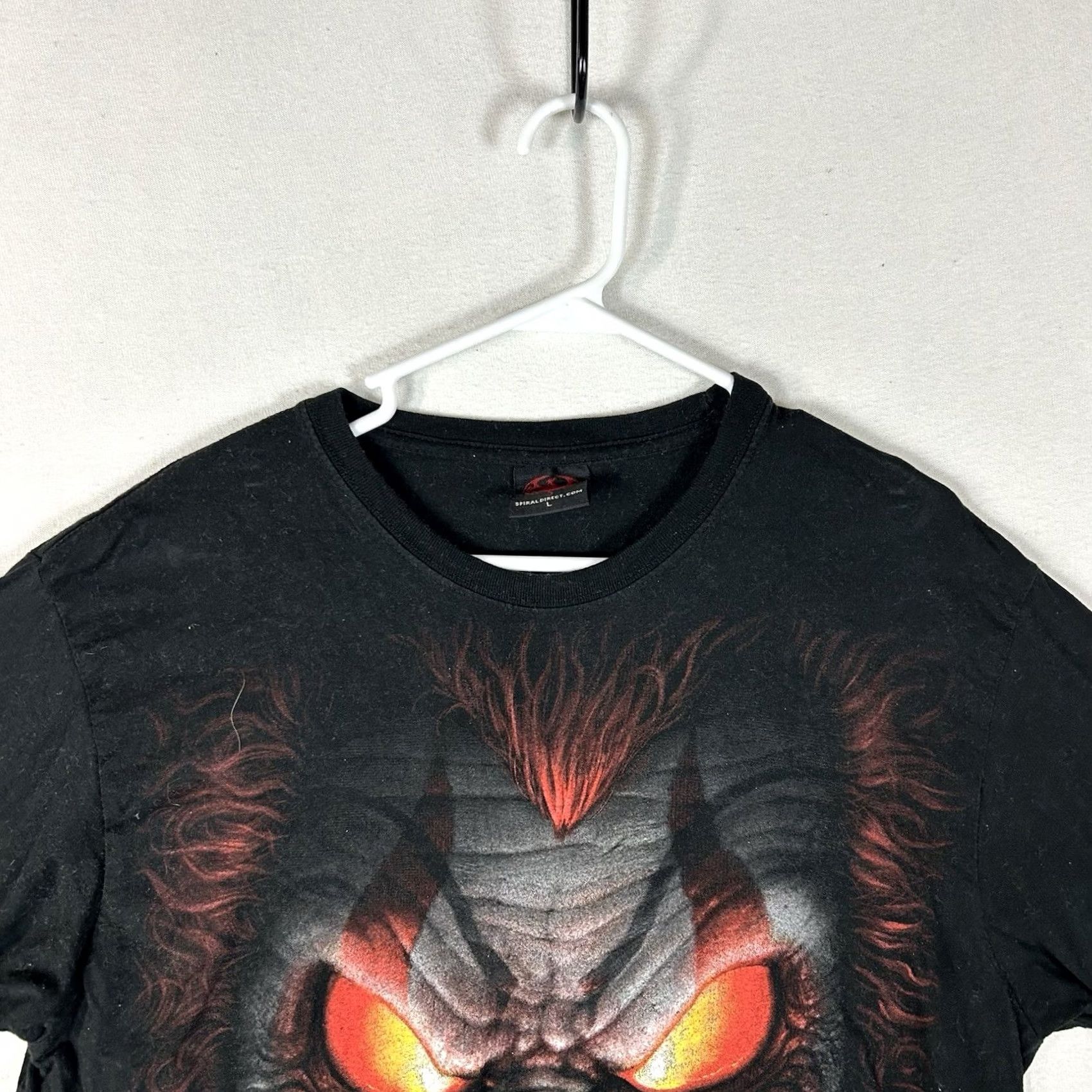 Vintage Spiral Graphic Shirt Men’s Large Double-Sided Clown Flame Biker Tee Y2K Size US L / EU 52-54 / 3 - 3 Thumbnail