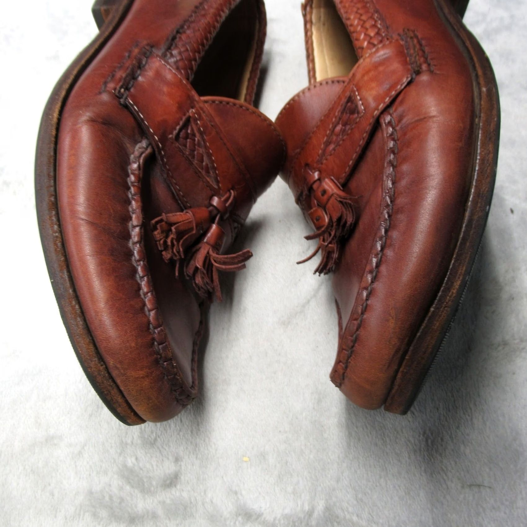 Allen Edmonds Maxfield Mens Tassel Loafers 10 D Brown Leather Braided Made USA Allen Edmonds Maxfield Mens US 8.5 D Brown Leather Braided  main image 3