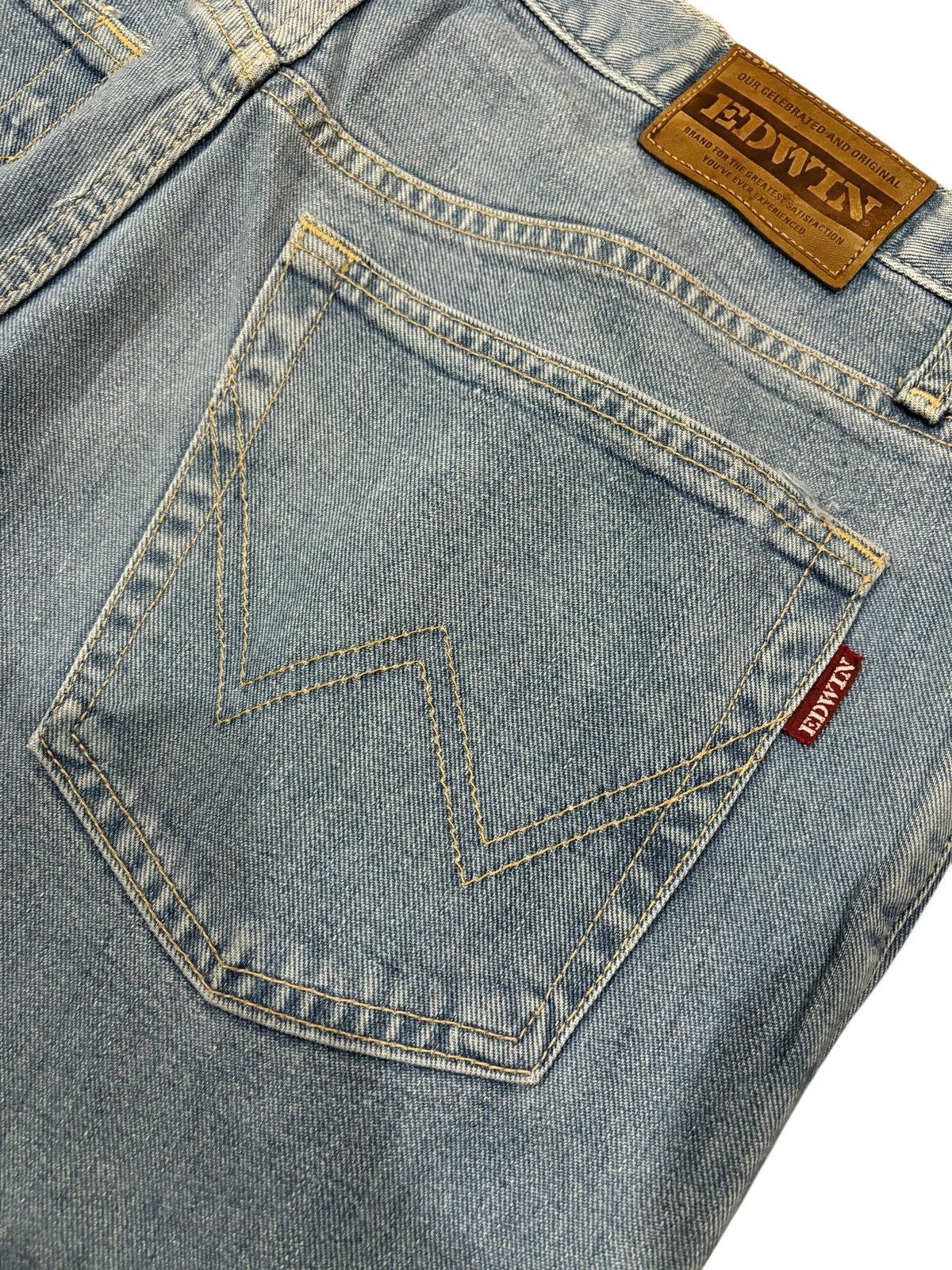 Edwin × Japanese Brand Vintage Y2k Edwin Soft Jeans Faded Straight Cut Jeans Size US 36 / EU 52 - 6 Thumbnail